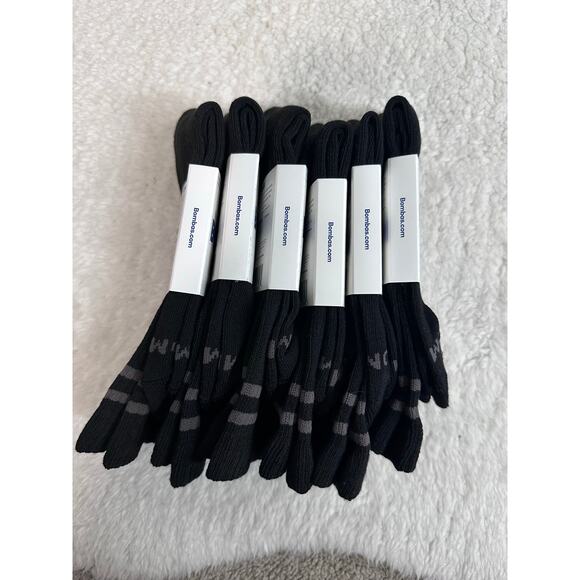 New Bombas Black Crew Socks w Honeycomb Arch Support (Lot 6 Pairs) Size Large - Picture 2 of 4